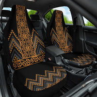 Gold Aotearoa Mangopare Kowhaiwhai and Niho Taniwha Car Seat Cover Maori New Zealand LT14 One Size Gold - Polynesian Pride