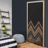 Gold Aotearoa Mangopare Kowhaiwhai Niho Taniwha Door Cover Maori New Zealand LT14 - Polynesian Pride