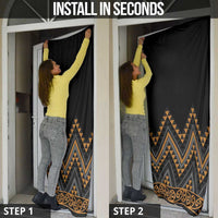 Gold Aotearoa Mangopare Kowhaiwhai Niho Taniwha Door Cover Maori New Zealand LT14 - Polynesian Pride