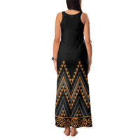 Gold Aotearoa Mangopare Kowhaiwhai and Niho Taniwha Family Matching Tank Maxi Dress and Hawaiian Shirt Maori New Zealand LT14 - Polynesian Pride