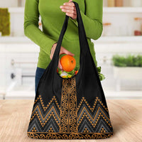 Gold Aotearoa Mangopare Kowhaiwhai and Niho Taniwha Grocery Bag Maori New Zealand LT14 - Polynesian Pride