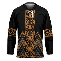 Gold Aotearoa Mangopare Kowhaiwhai Niho Taniwha Hockey Jersey Maori New Zealand LT14 Unisex Gold - Polynesian Pride