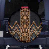 Gold Aotearoa Mangopare Kowhaiwhai and Niho Taniwha Spare Tire Cover Maori New Zealand LT14 No hole Gold - Polynesian Pride