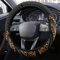 Gold Aotearoa Mangopare Kowhaiwhai and Niho Taniwha Steering Wheel Cover Maori New Zealand LT14 - Polynesian Pride
