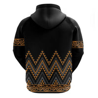 Gold Aotearoa Mangopare Kowhaiwhai and Niho Taniwha Zip Hoodie Maori New Zealand LT14 - Polynesian Pride