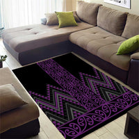 Purple Aotearoa Mangopare Kowhaiwhai and Niho Taniwha Area Rug Maori New Zealand LT14 - Polynesian Pride