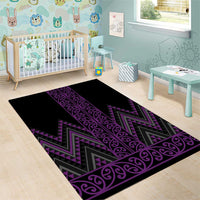 Purple Aotearoa Mangopare Kowhaiwhai and Niho Taniwha Area Rug Maori New Zealand LT14 - Polynesian Pride