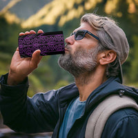 Purple Aotearoa Mangopare Kowhaiwhai and Niho Taniwha 4 in 1 Can Cooler Tumbler Maori New Zealand LT14 - Polynesian Pride