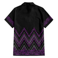 Purple Aotearoa Mangopare Kowhaiwhai and Niho Taniwha Family Matching Tank Maxi Dress and Hawaiian Shirt Maori New Zealand LT14 - Polynesian Pride