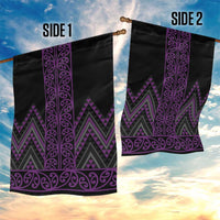 Purple Aotearoa Mangopare Kowhaiwhai and Niho Taniwha Garden Flag Maori New Zealand LT14 - Polynesian Pride