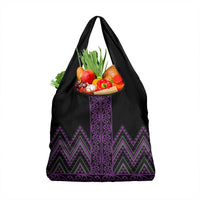Purple Aotearoa Mangopare Kowhaiwhai and Niho Taniwha Grocery Bag Maori New Zealand LT14 1-pack One Size Purple - Polynesian Pride