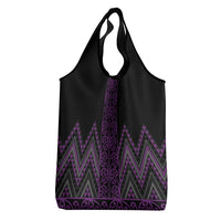Purple Aotearoa Mangopare Kowhaiwhai and Niho Taniwha Grocery Bag Maori New Zealand LT14 - Polynesian Pride