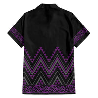 Purple Aotearoa Mangopare Kowhaiwhai and Niho Taniwha Hawaiian Shirt Maori New Zealand LT14 - Polynesian Pride