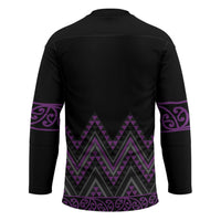 Purple Aotearoa Mangopare Kowhaiwhai Niho Taniwha Hockey Jersey Maori New Zealand LT14 - Polynesian Pride
