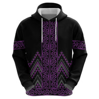 Purple Aotearoa Mangopare Kowhaiwhai and Niho Taniwha Hoodie Maori New Zealand LT14 - Polynesian Pride
