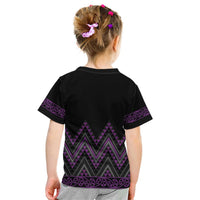 Purple Aotearoa Mangopare Kowhaiwhai and Niho Taniwha Kid T Shirt Maori New Zealand LT14 - Polynesian Pride