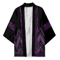Purple Aotearoa Mangopare Kowhaiwhai Niho Taniwha Kimono Maori New Zealand - Polynesian Pride