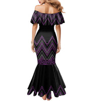 Purple Aotearoa Mangopare Kowhaiwhai and Niho Taniwha Mermaid Dress Maori New Zealand LT14 - Polynesian Pride