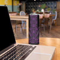 Purple Aotearoa Mangopare Kowhaiwhai and Niho Taniwha Skinny Tumbler Maori New Zealand LT14 - Polynesian Pride