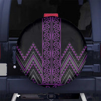 Purple Aotearoa Mangopare Kowhaiwhai and Niho Taniwha Spare Tire Cover Maori New Zealand LT14 No hole Purple - Polynesian Pride
