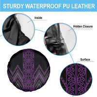 Purple Aotearoa Mangopare Kowhaiwhai and Niho Taniwha Spare Tire Cover Maori New Zealand LT14 - Polynesian Pride