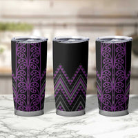 Purple Aotearoa Mangopare Kowhaiwhai and Niho Taniwha Tumbler Cup Maori New Zealand LT14 - Polynesian Pride