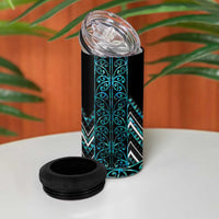 Paua Shell Aotearoa Mangopare Kowhaiwhai and Niho Taniwha 4 in 1 Can Cooler Tumbler Maori New Zealand LT14 - Polynesian Pride