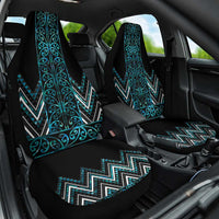Paua Shell Aotearoa Mangopare Kowhaiwhai and Niho Taniwha Car Seat Cover Maori New Zealand LT14 One Size Turquoise - Polynesian Pride