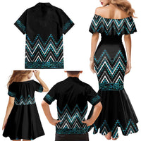 Paua Shell Aotearoa Mangopare Kowhaiwhai and Niho Taniwha Family Matching Mermaid Dress and Hawaiian Shirt Maori New Zealand LT14 - Polynesian Pride