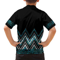Paua Shell Aotearoa Mangopare Kowhaiwhai and Niho Taniwha Kid Hawaiian Shirt Maori New Zealand LT14 - Polynesian Pride