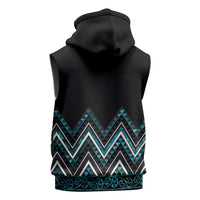 Paua Shell Aotearoa Mangopare Kowhaiwhai Niho Taniwha Sleeveless Zip Hoodie Maori New Zealand LT14 - Polynesian Pride