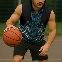 Paua Shell Aotearoa Mangopare Kowhaiwhai Niho Taniwha Sleeveless Zip Hoodie Maori New Zealand LT14 - Polynesian Pride
