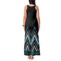 Paua Shell Aotearoa Mangopare Kowhaiwhai and Niho Taniwha Tank Maxi Dress Maori New Zealand LT14 - Polynesian Pride