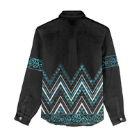 Paua Shell Aotearoa Mangopare Kowhaiwhai and Niho Taniwha Women Casual Shirt Maori New Zealand LT14 - Polynesian Pride