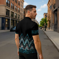 Paua Shell Aotearoa Mangopare Kowhaiwhai Niho Taniwha Zipper Polo Shirt Maori New Zealand LT14 - Polynesian Pride
