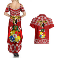 Custom Tonga Rugby Couples Matching Summer Maxi Dress and Hawaiian Shirt 2023 World Cup Tongan Kupesi Ngatu Pattern LT14 - Polynesian Pride