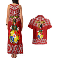 Custom Tonga Rugby Couples Matching Tank Maxi Dress and Hawaiian Shirt 2023 World Cup Tongan Kupesi Ngatu Pattern LT14 - Polynesian Pride