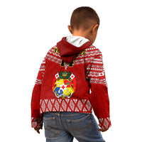 Custom Tonga Rugby Kid Hoodie 2023 World Cup Tongan Kupesi Ngatu Pattern LT14 - Polynesian Pride