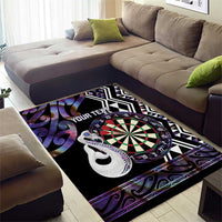 Personalised New Zealand Darts Area Rug Ngutukaka Manaia Taniko Luxury Purple LT14 - Polynesian Pride