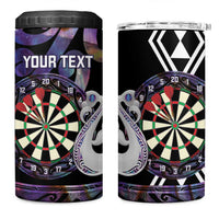 Personalised New Zealand Darts 4 in 1 Can Cooler Tumbler Ngutukaka Manaia Taniko Luxury Purple LT14 One Size: 16 oz Purple - Polynesian Pride