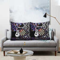 Personalised New Zealand Darts Pillow Cover Ngutukaka Manaia Taniko Luxury Purple - Polynesian Pride