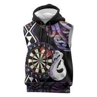 Personalised New Zealand Darts Sleeveless Zip Hoodie Ngutukaka Manaia Taniko Luxury Purple LT14 Purple - Polynesian Pride