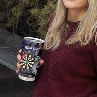 Personalised New Zealand Darts Tumbler Cup Ngutukaka Manaia Taniko Luxury Purple - Polynesian Pride