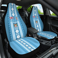 Fiji Day 1970 Car Seat Cover For Fiji Ever Fiji Tapa Pattern Blue LT14 One Size Blue - Polynesian Pride