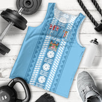 Fiji Day 1970 Men Tank Top For Fiji Ever Fiji Tapa Pattern Blue LT14 - Polynesian Pride
