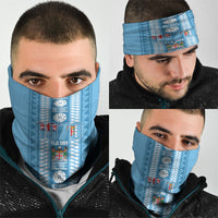 Fiji Day 1970 Neck Gaiter For Fiji Ever Fiji Tapa Pattern Blue LT14 - Polynesian Pride
