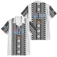 Fiji Day 1970 Family Matching Tank Maxi Dress and Hawaiian Shirt For Fiji Ever Fiji Tapa Pattern White