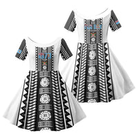 Fiji Day 1970 Family Matching Tank Maxi Dress and Hawaiian Shirt For Fiji Ever Fiji Tapa Pattern White