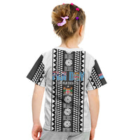 Fiji Day 1970 Kid T Shirt For Fiji Ever Fiji Tapa Pattern White LT14 - Polynesian Pride