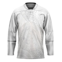Tonga White Sunday Hockey Jersey Fakame Tongan Ngatu Turtle LT14 Unisex White - Polynesian Pride